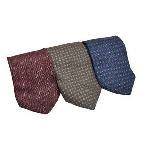 Metropolitan View Mens Neckties Ties 100% Italian Silk Geometric Lot of 3